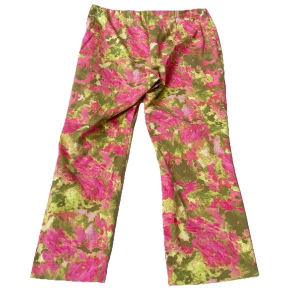 Sigrid Olsen Floral Bright High Rise Straight Leg Crop Ankle Pants Multi Sz 14 - Picture 8 of 8